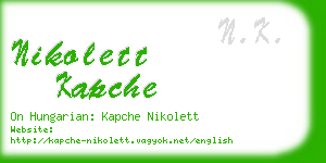 nikolett kapche business card